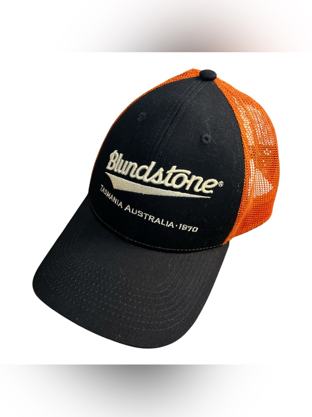 UNISEX Blundstone Black and Orange Mesh Logo Adjustable Cap